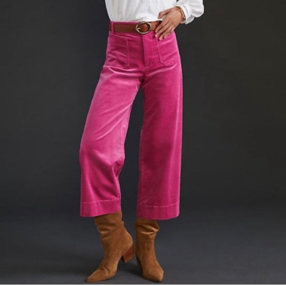 Maeve Pink Wide-Leg Trousers